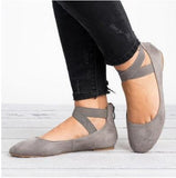 Zingj Fall Vintage Plus Size New Mom Shoes Flat Heel Single Shoes Shallow Mouth Elastic Strap Round Head Women's Shoes- Outfit