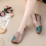 Zingj Low-Heeled, Soft-Soled Casual Women's Shoes, Matching Leather, Cow Tendon Soles, Single Shoes, Middle-Aged And Elderly Mother Shoes, Dancing