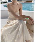 Women's Sexy Spaghetti Strap Prom Dress Female Fashion Sleeveless Slim Evening Party Wedding Clothes