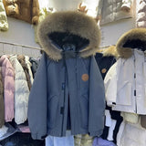 Collar Workwear Pie Down Jacket Women's Mid- 2025 Winter New Small White Duck Down Men And Women Thick