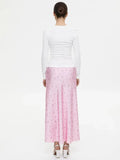 Satin Floral Midi Skirt- Outfit