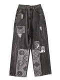 jeans with patchwork paisley