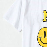 vintage chic smiley print T-shirt women 2022 summer short sleeve round neck cotton cozy tees casual tops female