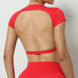 Zingj Nude Yoga Big Dew Back Speed Dry Tight Sports Top Outdoor Running With Chest Pads-Outfit