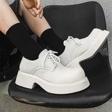 2025 New Formal Shoes Male Increased Round Head Trend Versatile British Wind Low Heel Tooling Shoes