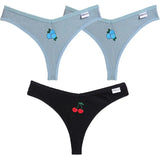 Embroidery Cotton G-String Women's Panties Underwear Female Panties For Women Low Rise Comfortable Thongs Woman