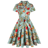 60s Vintage Tunic Dresses Summer Spring Retro Pin Up 2022 Women Jurk Casual Party Robe Rockabilly Dresses
