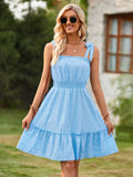 Wind Casual Women's Wear 2025 Summer New One-Word Shoulder Pull Flounce