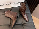 Western Cowboy Boots Women Naked Boots 2025 New Spring And Autumn Fashion Temperament Wrinkle V Mouth Thick And Short
