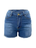 Washed Elastic Ripped Denim Women's
