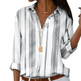 Striped Loose Shirt Cotton Tops and Blouses Retro Streetwear Tunic Women's Clothing Oversized Blusas Mujer De Moda