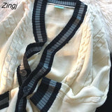 Women Soft Japan Style Harajuku Lazy Autumn Friends Кардиган Женский Loose Vintage All-match Knitwear Sweater