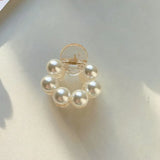 Mini Round Pearl Hair Clips for Women Girls Hair Claw Chic Barrettes Claw Crab Hairpins Styling Fashion Hair