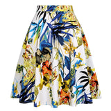 Women's A Line Black Swing Midi Skirt Runway Vintage Sundress Pinup 50s 60s Cotton High Waist School Daily Rockabilly