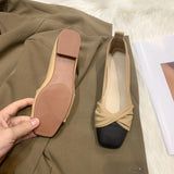 Zingj Wind Grandma Ladle Shoes Female 2024 Spring And Autumn New Soft Leather Soft Sole Super Soft Bean Shoes Lazy Shallow Mouth Flat Single Shoes-Outfit