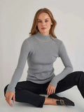 Color Half Collar Slim Knit Bottoming