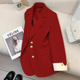 Zingj Suit Jacket Female 2024 Spring New Casual Temperament Socialite Senior Sense Fried Street Popular Suit This
