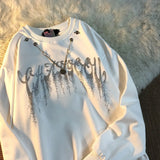 hot drill street hip-hop clothing chain pullover O-neck sweater womens 2022 spring design sense sweatshirts vintage