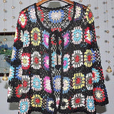 crochet sweater jacket 2021 spring and autumn fashion women's loose ethnic style cardigan jacket casual
