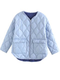 2022 New Loose Long Sleeve Cotton Coats Fashion Casual Button Pocket Winter Jacket Women Basic Light Warm Female