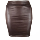 Women Faux Leather Mini Pencil Skirt High Waist Bodycon Pu leather Skirts Office Lady Skirts Oversized 2021
