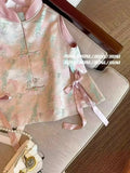 Chinese Style Printing Bandage Design Feeling Vest Women's Dress Gentle And Fashionable To Wear Sleeveless