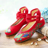 Zingj Style Embroidered Cloth Shoes And Sandals Women's Retro Dance Shoes Performance Dress With Women's