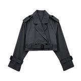 2025 Spring New Women's Clothing With Belted Long-Sleeved Casual Windwear