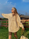 Y2K Hip Hop Letter Embroidery Hoodies Women Vintage Streetwear Oversized Sweatshirts Zip Up Cardigan Female Casual