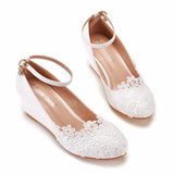 Cm Low Heel Pedicles Thin High Heel Women's Shoes Slope Heel High Heel Casual Shallow Buckle Round Head Single Shoe