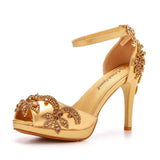 Cm High Heel Sandals Shallow Mouth Fish Mouth Water Table High Heel Sandals Water Drill Wedding Bridal Shoes White High Heels