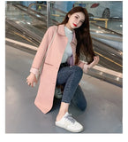 Women Casual Thin Coat Spring Autumn Elegant Fashion Long Sleeve Lapel Neck Woolen Trench