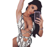 Zingj New Bikini One-Joined Bikini Bikini Leopard Print Hollowed-Out One-Piece