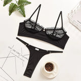 Lace Lingerie Set Sexy Women's Underwear Transparent Bra Party Sets Lace Black Lingerie Bra Set Underwear