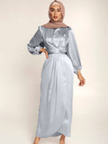 Ladies Fashion Dress Casual Satin Long Skirt Temperament Commuter Women's Clothing Summer Dress Dress for Women