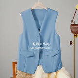 Vest Women's Small Vest 2025 Spring And Autumn New Repair Outside The Folding Women's Shoulder White Short Horse