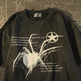 Spider Print Oversized Short Sleeve TeeOutfit