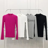 Summer Top Sexy T Shirt Women 2021 Elasticity T-Shirt Korean Style Woman Clothes Slim Tshirt Female Casual Long Sleeve