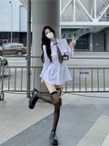 Dresses for Women White Hot Girl Empire Shirt Dress Womens Clothing Preppy Style Ankle-Length Solid Autumn/spring