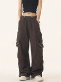 Zingj Small Loose Wide Leg Pants Female Spring And Autumn New Logo Paratrooper Pants Casual Cargo