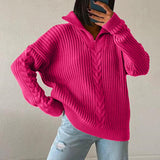Autumn Winter Turtleneck Knitted Vintage Sweater Women 2021 Long Sleeve Zipper Loose Green Khaki Y2k Casual
