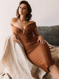 Dress for Women 2022 Summer Off Shoulder Bodycon Dress Elegant Sexy White Red Evening Party Dress Club High