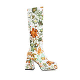 Colorful Floral Square Toe BootsOutfit
