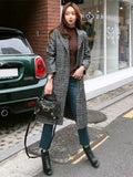 Spring Autumn Women's Plaid Coat New Fashion Long Slim Type Female Winter Woolen Jackets