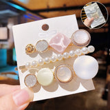 Handmade Pearls Hair Clips Pin For Women Fashion Geometric Flower Barrettes Headwear Girls Sweet Hairpins Hair