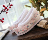 Zingj Shoes Hanfu Shoes Ancient Style Female Embroidered Cloth Shoes Inside The Raised Head Ancient Costume Shoes Cloth Shoes