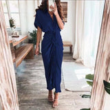 Short Sleeve Spring Dresses Fashion Summer Turn-down Collar Women Party Dress Elegant Button Office Lady Shirt
