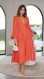 Zingj Autumn And Winter V Collar Waist Show Thin Pleated Long Sleeve Small Fresh Dress Female