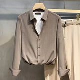 Shirt Men's Long Sleeves Fall New Anti-Ringhold Small Casual Shirt Business High-End
