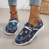 Pea Shoes Women's Christmas Printed Shoes 2023 Autumn And Winter New Women's Shoes With Round
